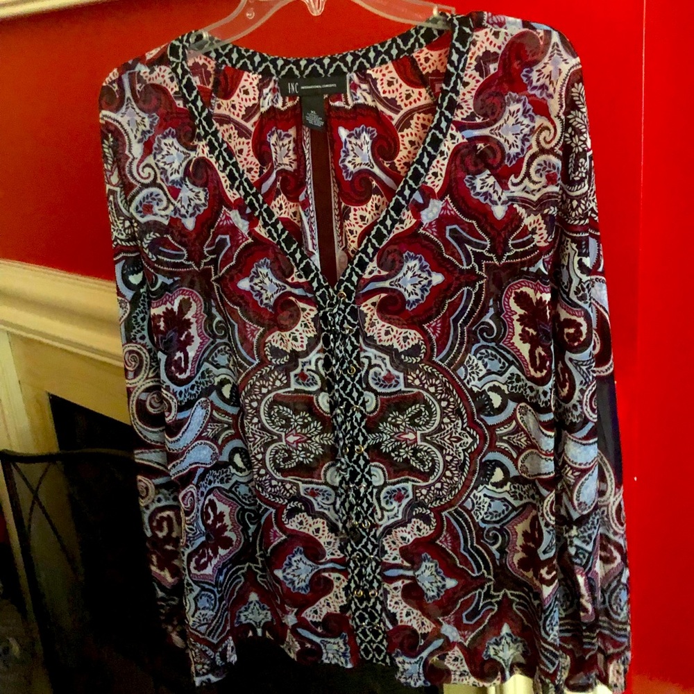 INC Paisley Print Blouse